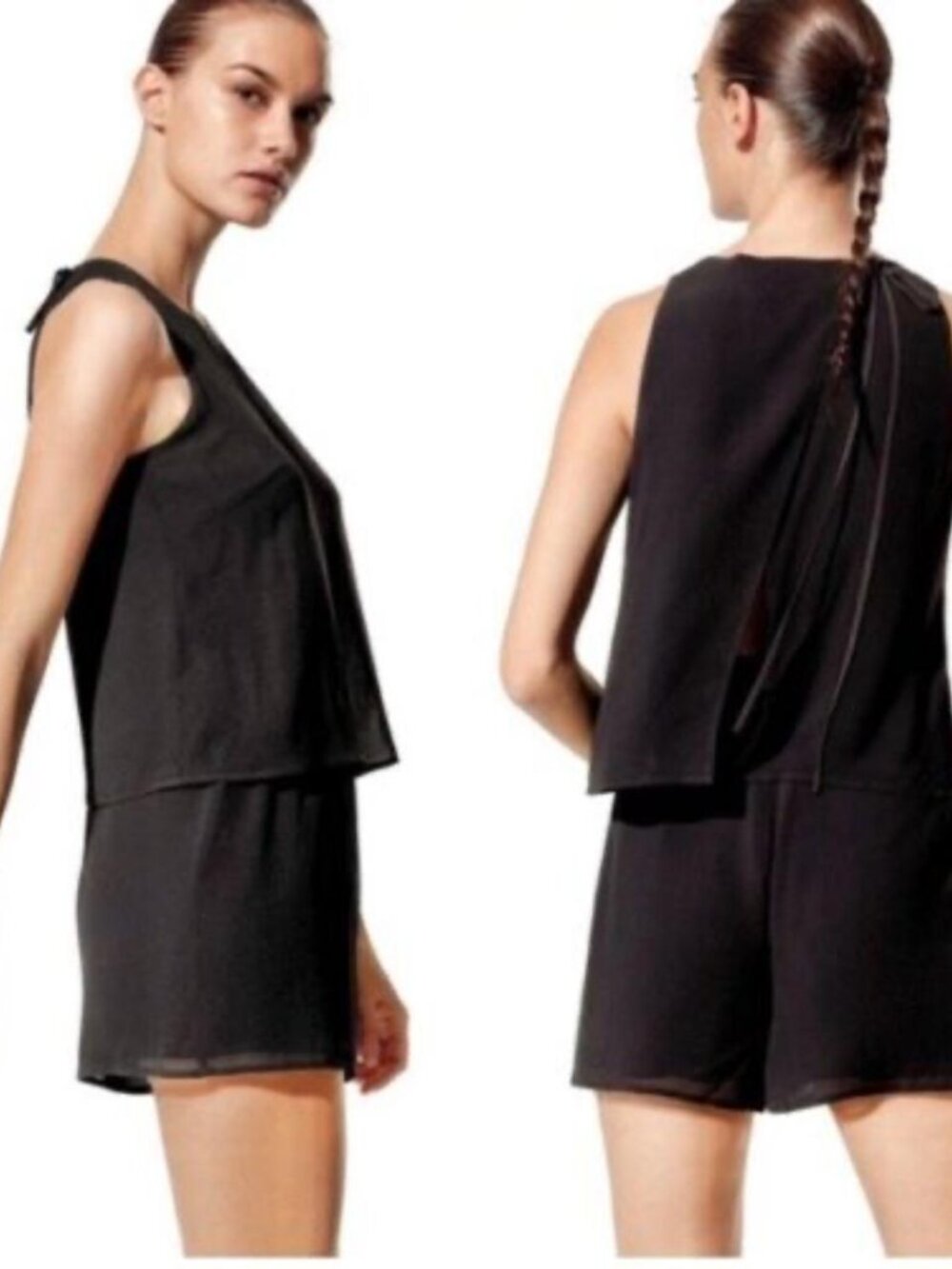 Babaton Aritzia Donachie Flounce Layered Back Sleeveless Romper Jumpsuit M